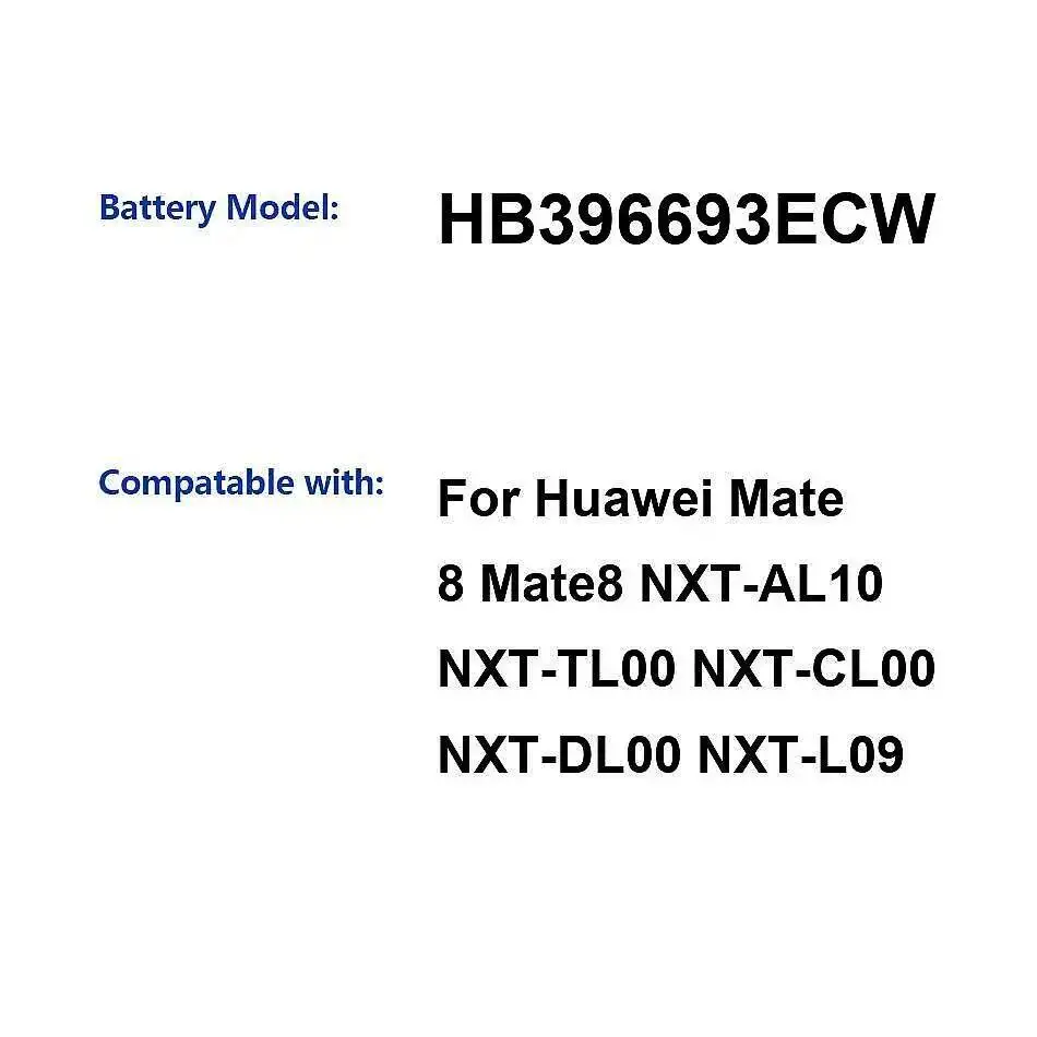 Batería de teléfono móvil HB396693ECW 3900Mah para Huawei Mate 8 Mate8 Nxt-AL10 Nxt-TL00 Nxt-CL00 Nxt-DL00 Nxt-L09