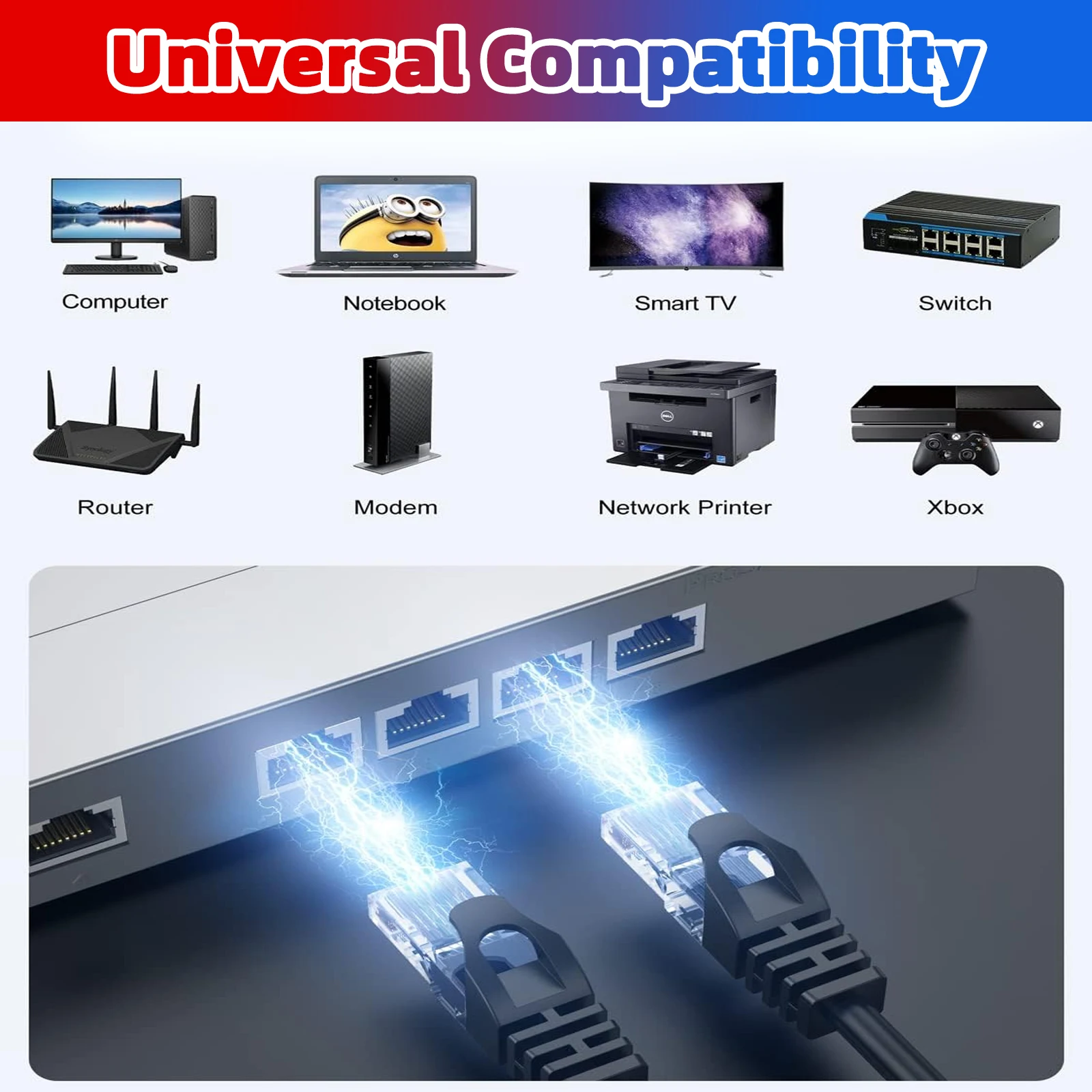 Cable Ethernet HENGSUR Cat6 UTP 26AWG Cable de red de alta velocidad 500MHz 10Gbps para enrutador de PC para juegos IPTV centro de datos sala de servidor - imagen 5