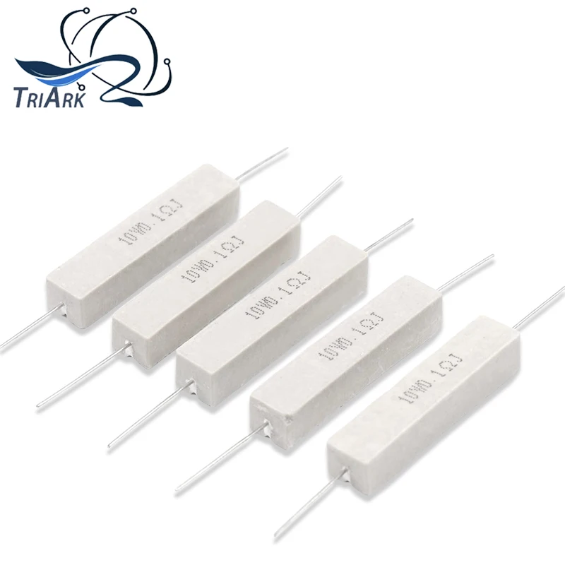 5 uds 10W 5% resistencia de cemento resistencia de potencia 0,1 ~ 10K 0.1R 0.5R 10R 50R 0,22 0,33 0,5 1 2 5 8 10 15 20 25 30 100 1K 2K 3K ohm