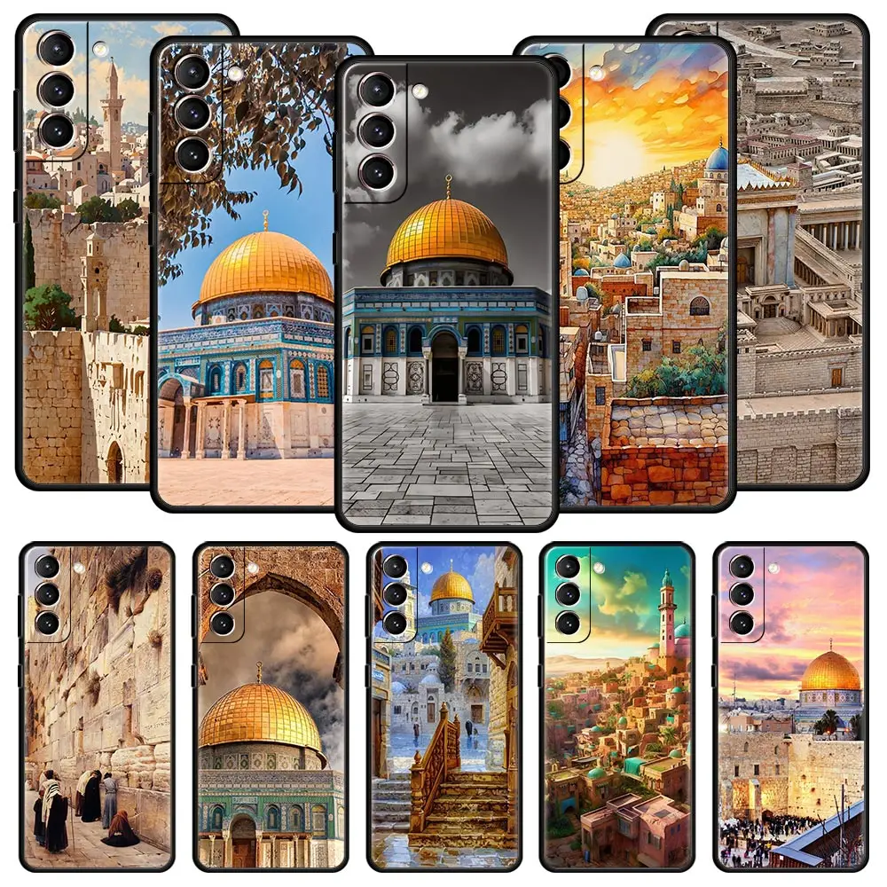 Funda de teléfono con edificio de Jerusalén para Samsung Galaxy S24 S23 S22 S20 Ultra S21 FE 5G S10 S9 Plus S10E S8 funda de silicona suave