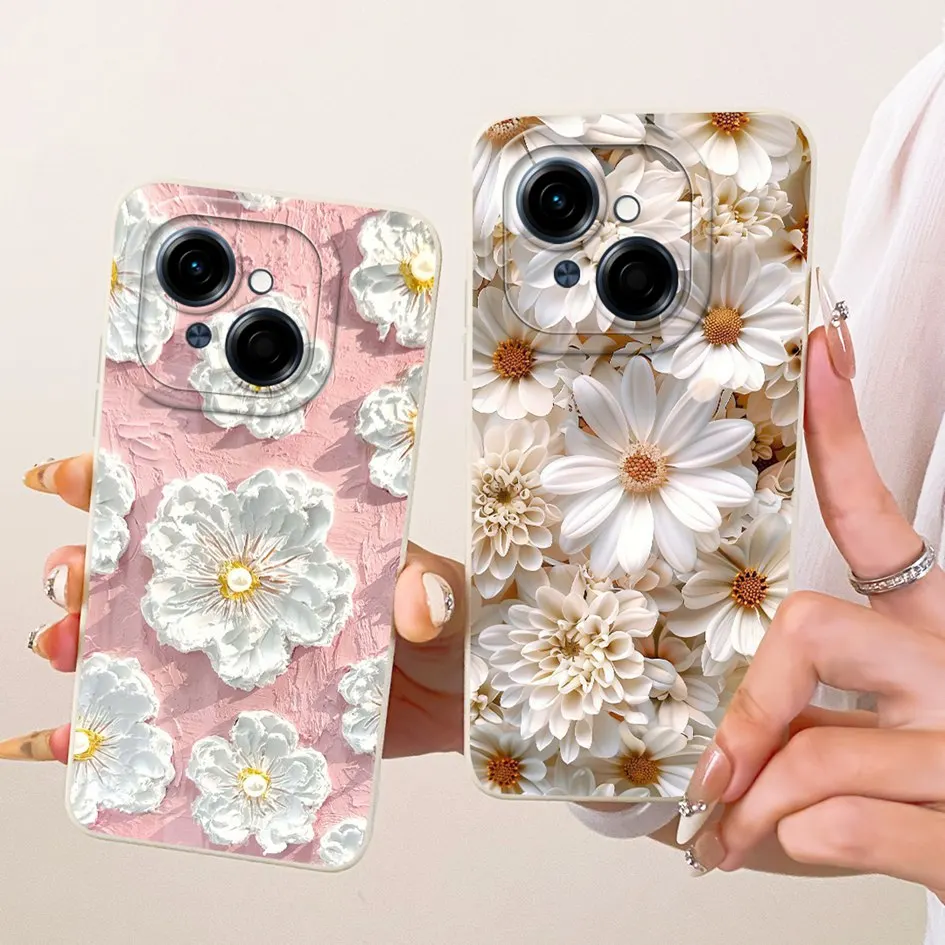 Nueva Funda para Tecno Pop 9 Spark Go 2025, Funda de silicona suave con forma de Margarita y gato encantador para Tecno Spark Go 1 1s Go1 Pop9 4G - imagen 2