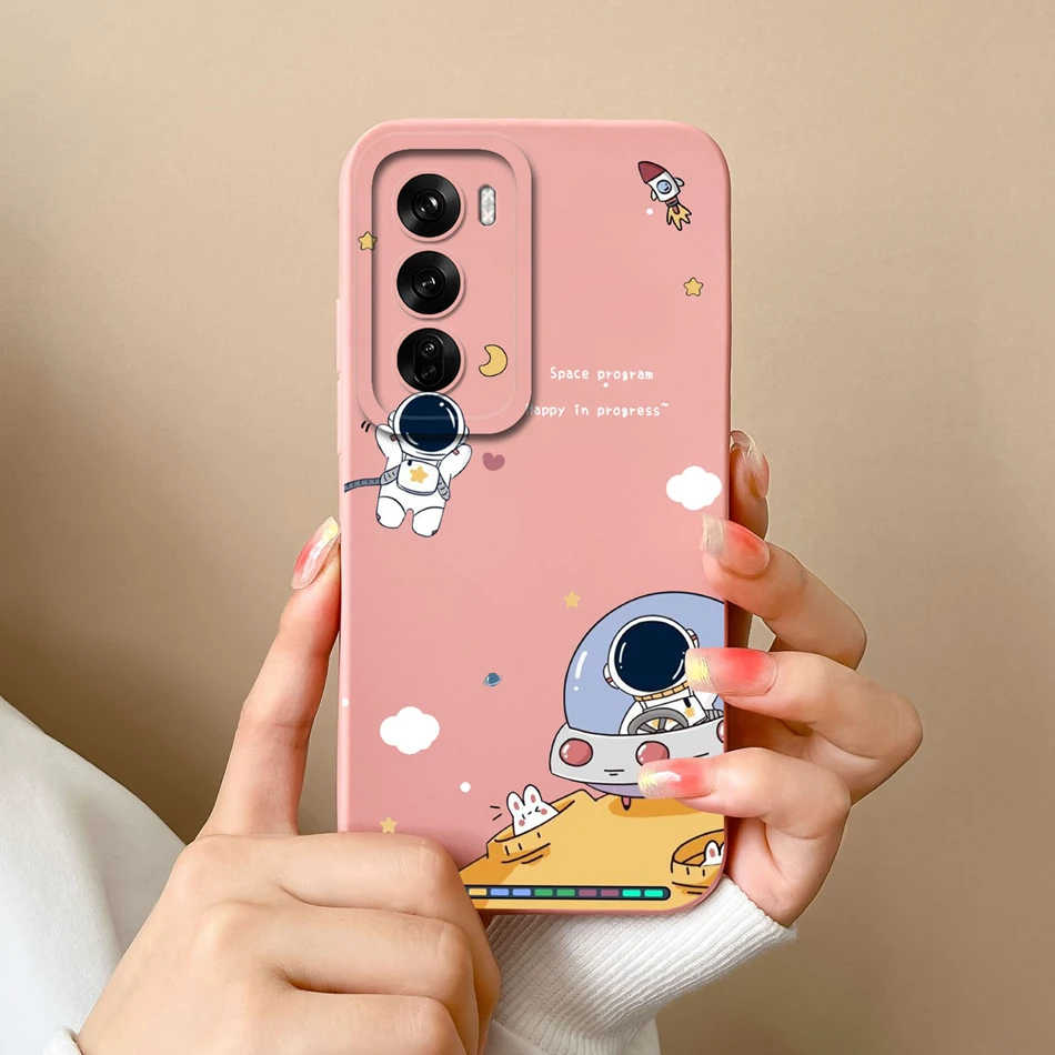 Para Oppo Reno 12 Pro 5G funda bonita Protector de cámara de astronauta para Oppo Reno12 Pro Capa suave de silicona líquida a prueba de golpes contraportada - imagen 5