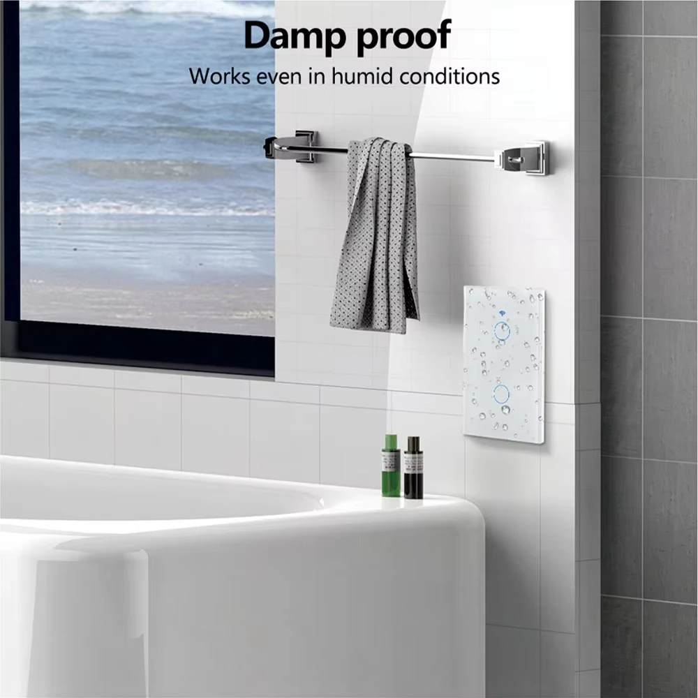 Tuya-interruptor de luz inteligente WiFi, cable neutro necesario, Interruptor táctil de pared, vida inteligente de EE. UU., funciona con Alexa, Google Home, 1/2/3/4 entradas - imagen 4