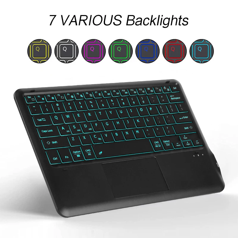 Funda con teclado para Samsung Galaxy Tab S10 S9 Plus, funda inteligente para Tab S9 FE + S9 + S10 +, funda con teclado retroiluminado con panel táctil de 12,4 pulgadas - imagen 3