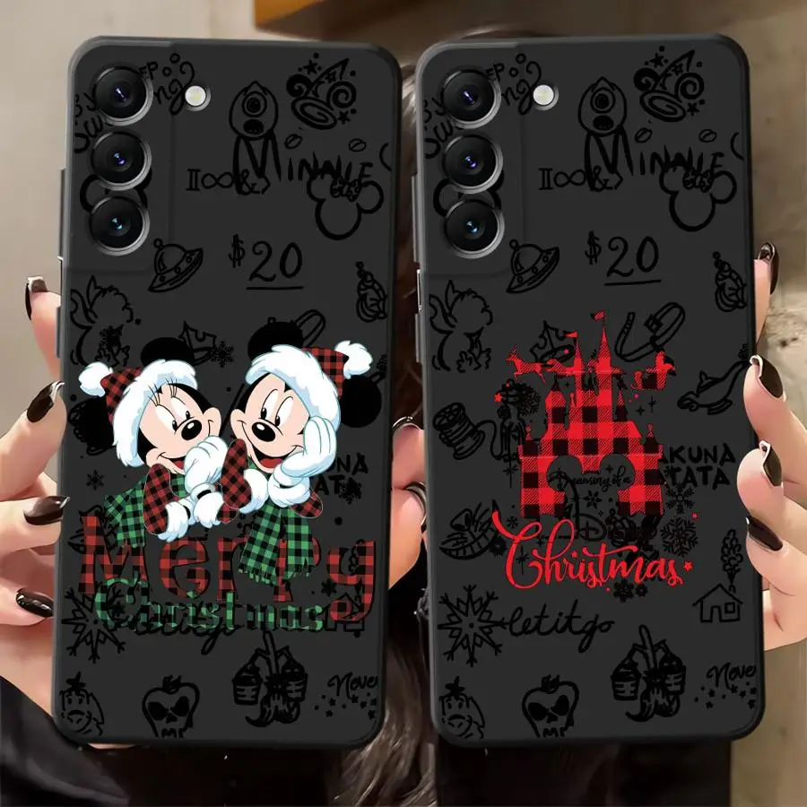Funda para Samsung Galaxy A50 A05 A30 A15 A17 A70 A40 A16 A06 A20 A13 A10 A12 A04 funda negra suave para teléfono lindo dibujos animados Mickey