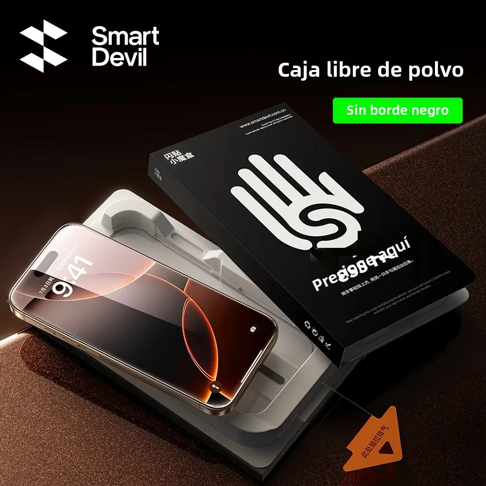 SmartDevil vidrio templado sin bordes para iPhone 16 Pro Max 16 15 Pro Max 15 Plus HD Protector de pantalla de caja sin polvo de privacidad transparente - imagen 2