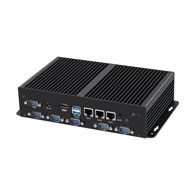 XCY 3LAN6COM Mini PC Industrial Barebone Kit compatible con 2xDDR4 SSD WiFi6 BT 4G/5G tarjeta SIM ordenador sin ventilador Windows10Pro listo - imagen 3