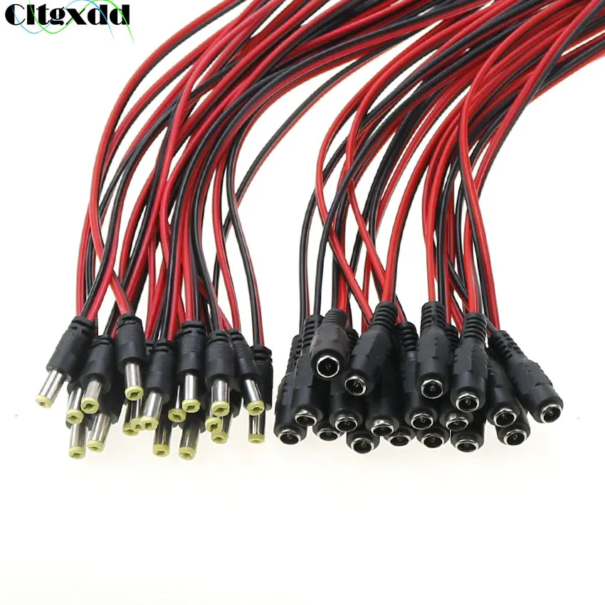Cable de alimentación para cámara de vigilancia, conector macho y hembra para tira de luces LED de 12V, DC 5,5x2,1mm, 5050, 2835, 1 unidad