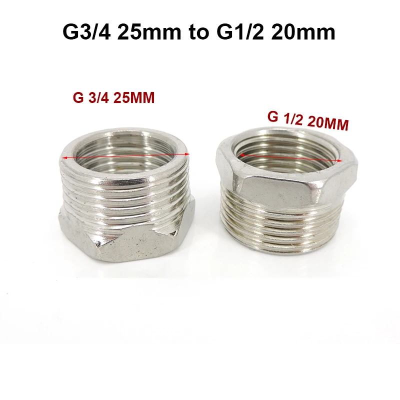 G3/4 "25MM macho a G1/2" 20MM hilo femenino tipo T junta a tope de acero inoxidable adaptador de conector de manguera de agua accesorios de plomería - imagen 2