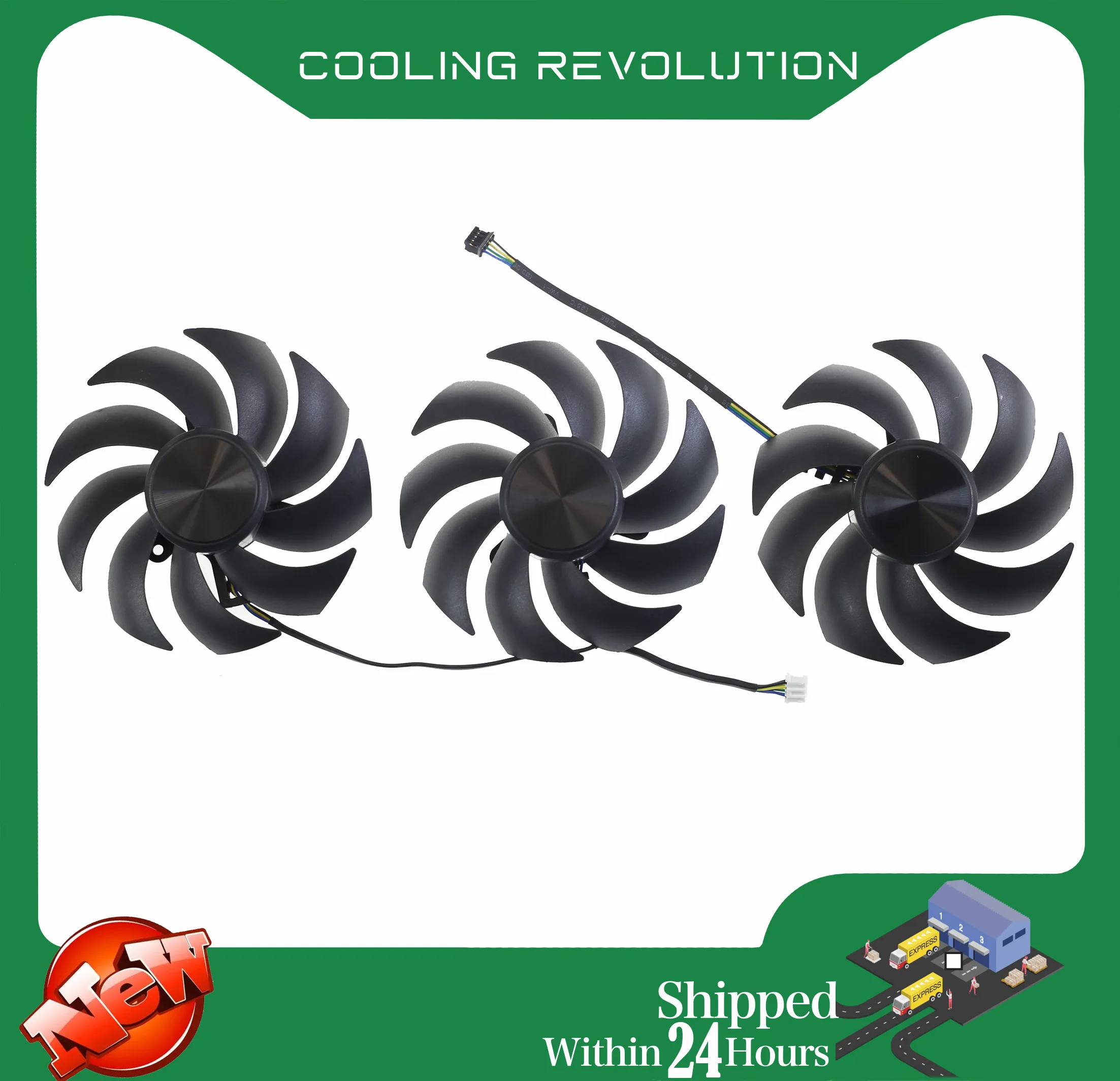 Ventilador de tarjeta gráfica de 98MM, CF1015U12D DC12V 0.55A, 4 pines