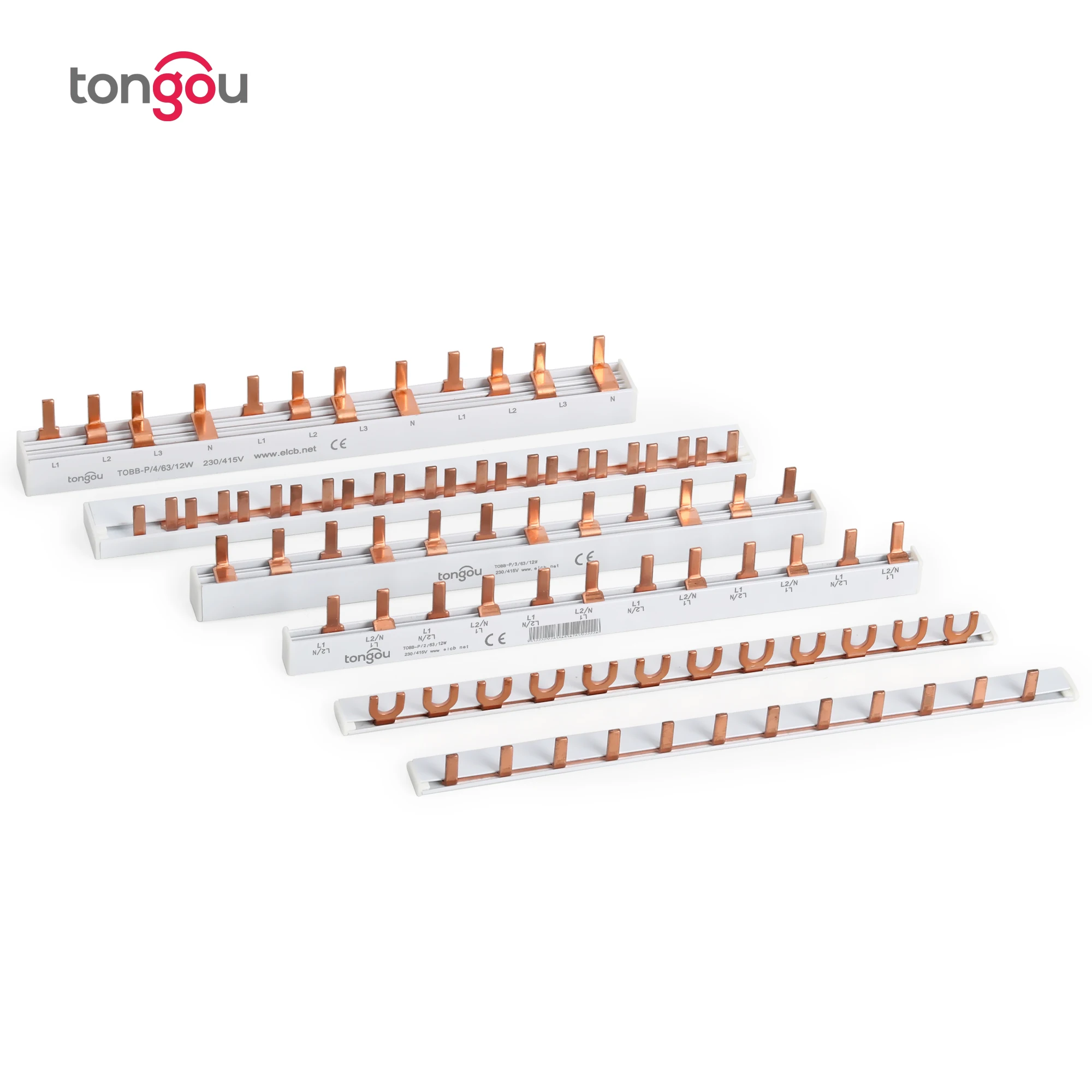 Tipo PIN de horquilla Tipo barra de cobre para caja de distribución disyuntor MCB 63A conector de la barra de distribución