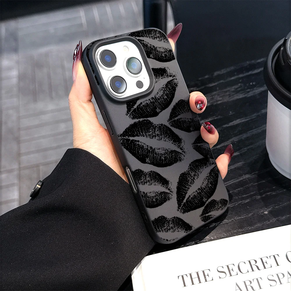 Y2K labios atractivos moda lujo mate silicona suave funda de teléfono para Samsung S25 S24 S23 S22 S21 S20 S10 FE Plus Ultra 4G 5G cubierta - imagen 2