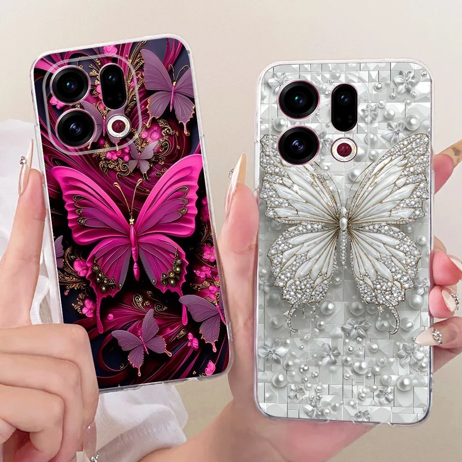 Para Oppo Find X9 5G funda CPH2797 elegante mariposa pintado funda suave funda de teléfono delgada para Oppo Find X9 Pro X9Pro FindX9 5G Shell - imagen 3