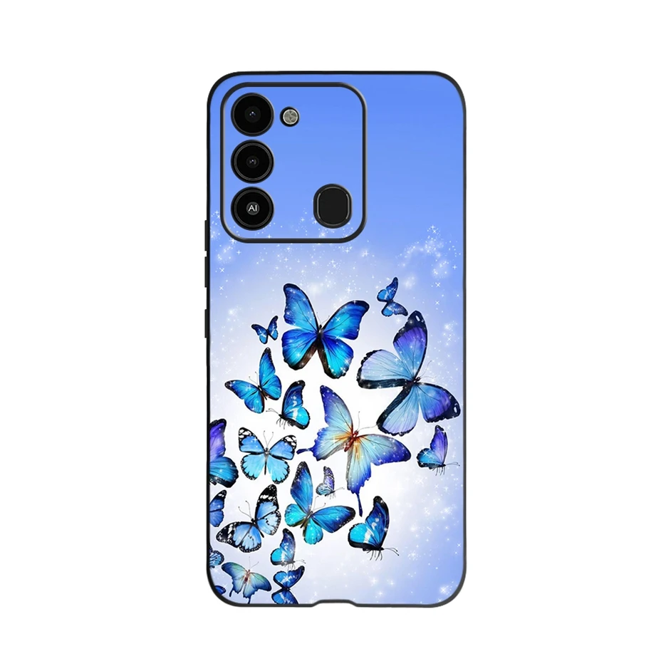 Funda protectora de silicona suave para Tecno Spark GO 2022, carcasa bonita de gato y mariposa para teléfono, Carcasa protectora para Tecno Spark 8C SparkGo 2022 - imagen 2