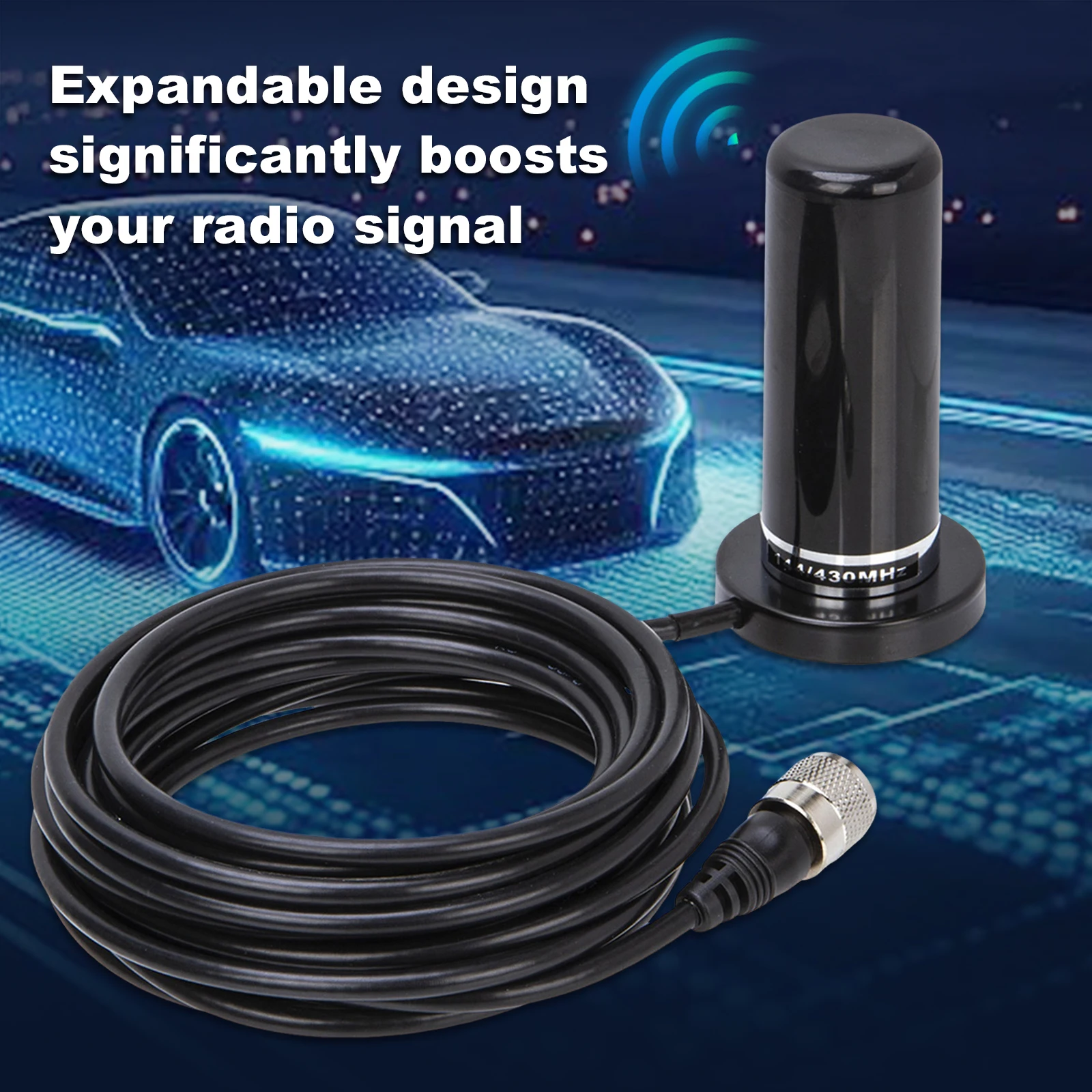 Walkie Talkie Radio de coche antena VHF UHF de doble banda conector PL259 vehículo Ham antena de Radio bidireccional móvil con Cable Base - imagen 3