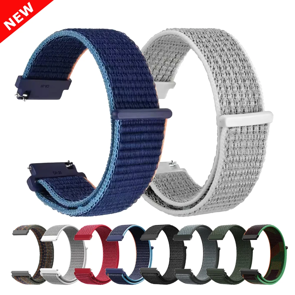 Correa de nailon de 20mm y 22mm para Garmin Forerunner 255 245 165 Loop Band Vivoactive 6 5 4/Active 5, pulsera trenzada, Correa para Amazfit