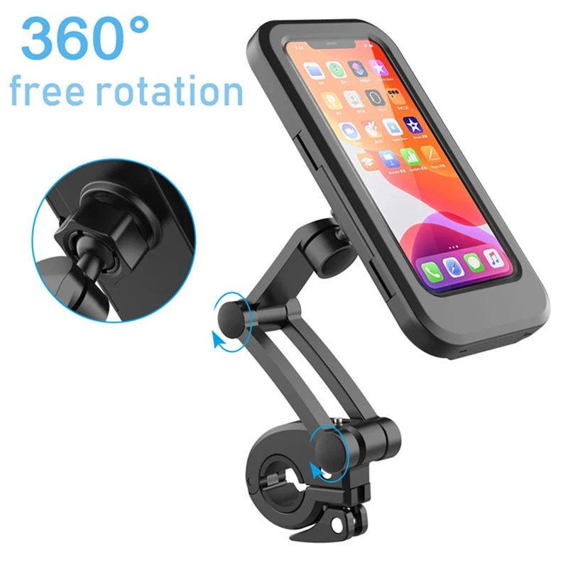 Adjustable Waterproof Bike Phone Holder Motorcycle Electric Bicycle GPS 360° Magnet Case Cell Phone Support Mount Bracket Bag - imagen 3
