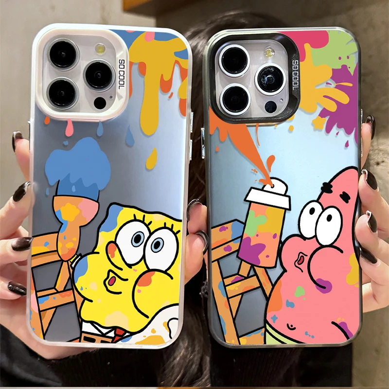 Graffiti SpongeBobs funda chapada a prueba de golpes para Samsung Galaxy A33, A53, A73, A05S, A15, A35, A55, A13, A23, A22, A32, A52, A52S, A72, A51, A71
