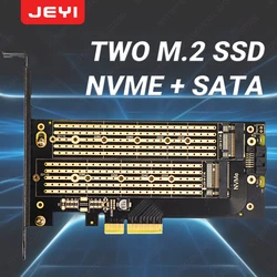 Adaptador JEYI SK6 M.2 Dual PCIe 4.0 NVMe y SATA SSD