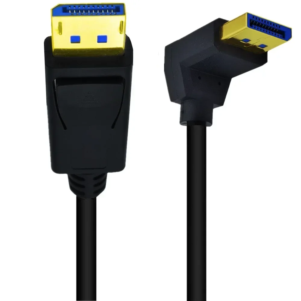 Cable DisplayPort DP 1,4 en ángulo de 90 grados 8K @ 60Hz 4K @ 144Hz HDR puerto de pantalla de alta velocidad 32,4 Gbps macho a Displayport macho 0,3 M - imagen 4