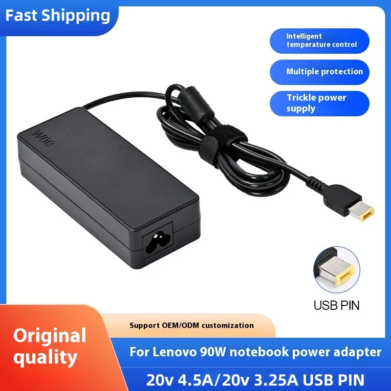 Adaptador de CA USB para portátil, cargador de 90W, 20V, 4.5A, para Lenovo ThinkPad X1, Carbon T440, E431, G410, 45N0237, 45N0236, 45N0239, 344428U