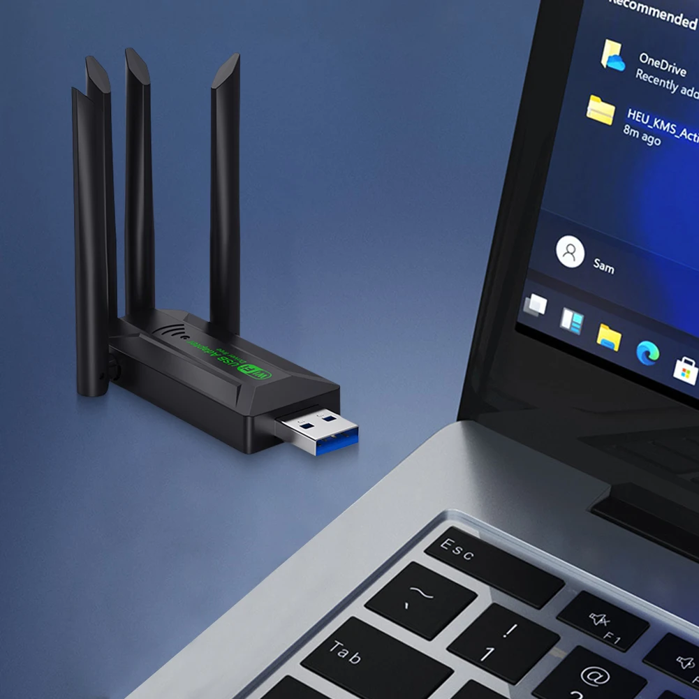 Tarjeta de red inalámbrica de doble banda, transmisor receptor de red externo de 2,4-5,8 Ghz, adaptador USB3.0 WiFi de 1300Mbps para el hogar y la Oficina - imagen 3