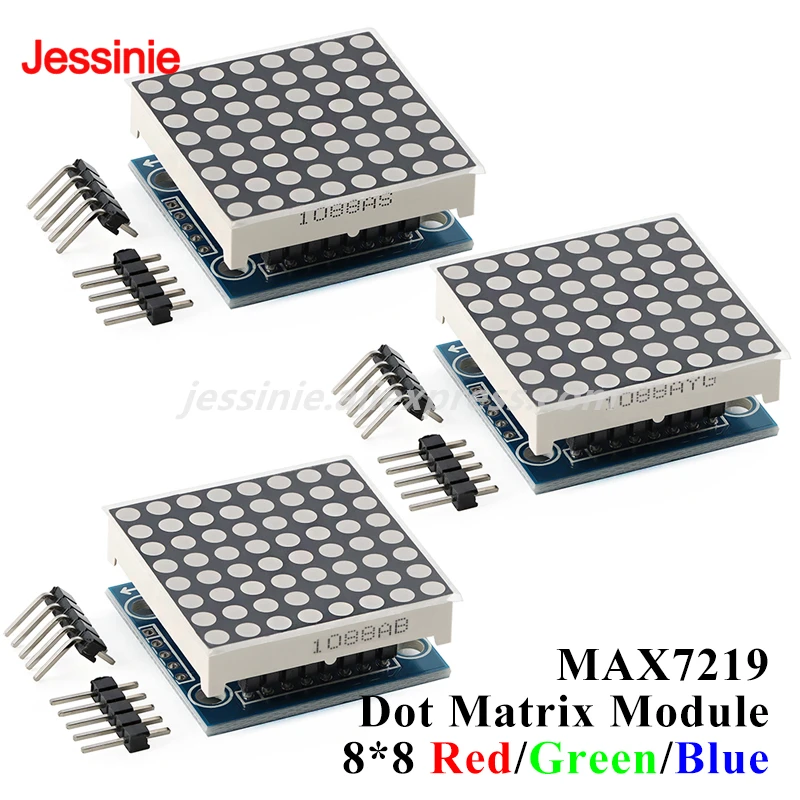 MAX7219 Módulo de matriz de puntos Microcontrolador MCU Kit de módulo de control de pantalla LED para Arduino