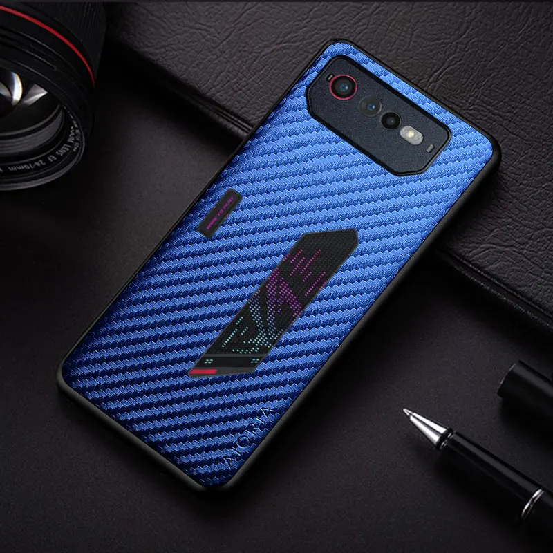 Funda delgada a prueba de golpes de fibra de carbono para Asus ROG Phone 7 6, funda protectora antideslizante de cuerpo completo para teléfono - imagen 4
