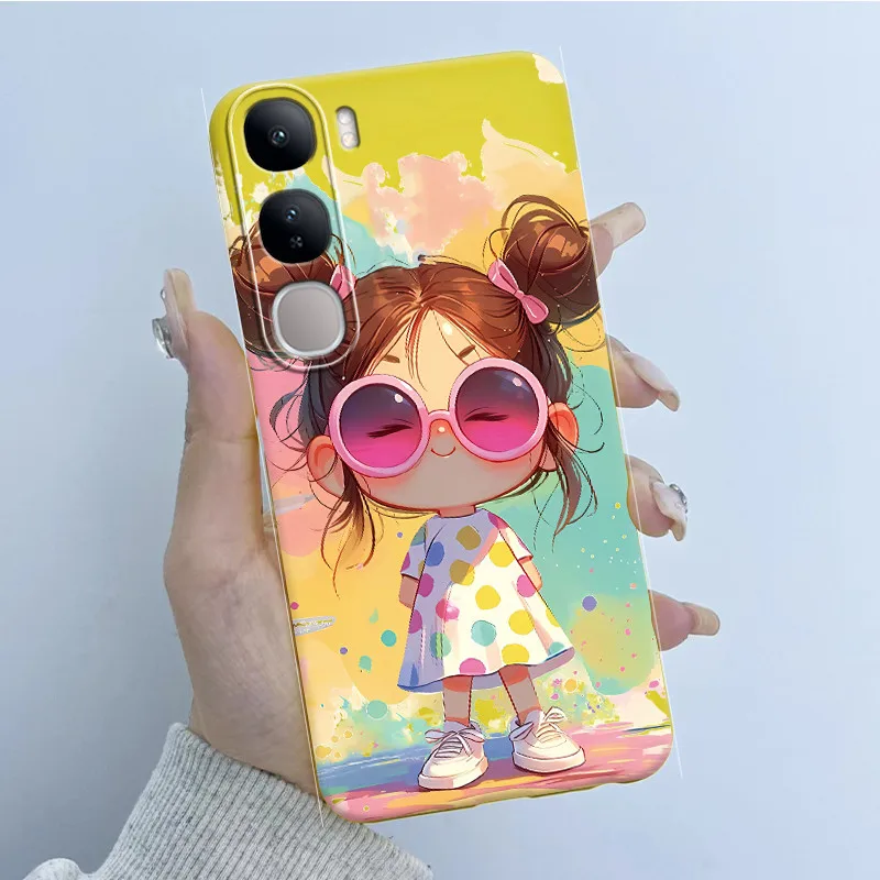 Funda para Vivo V40 Lite V40SE Y200 Y300 Funda diseño de niña de las flores Funda trasera suave para Vivo V 40 Lite 4G 5G V40 SE 80W fundas de teléfono - imagen 2