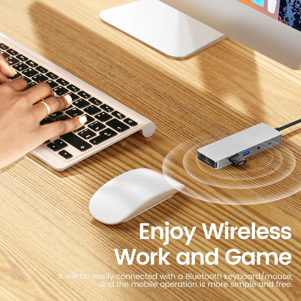 Adaptador Bluetooth Toocki, Dongle Bluetooth 6,0 para PC portátil Windows 11/8,1/7, ratón, teclado, receptor de Audio y transmisor Bluetooth - imagen 4