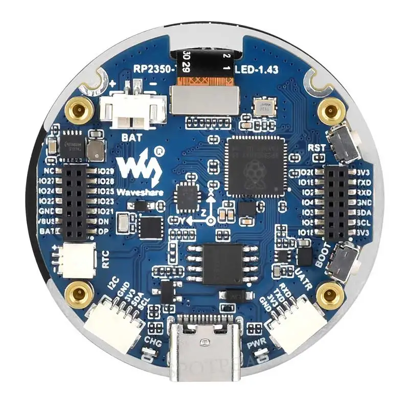 Raspberry Pi Pico 2 RP2350 Placa de desarrollo de pantalla táctil AMOLED de 1,43 pulgadas QMI8658 de 6 ejes | PCF85063 RTC | SD SD - imagen 2