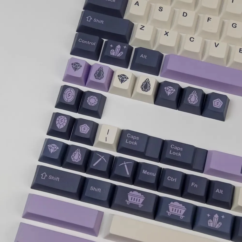 GMK Amethyst Keycaps PBT Dye Subbed 140 teclas Keycaps Cherry Profile Keycap con 2.25U 2.75U 3U 7U Barra espaciadora ISO Enter - imagen 5