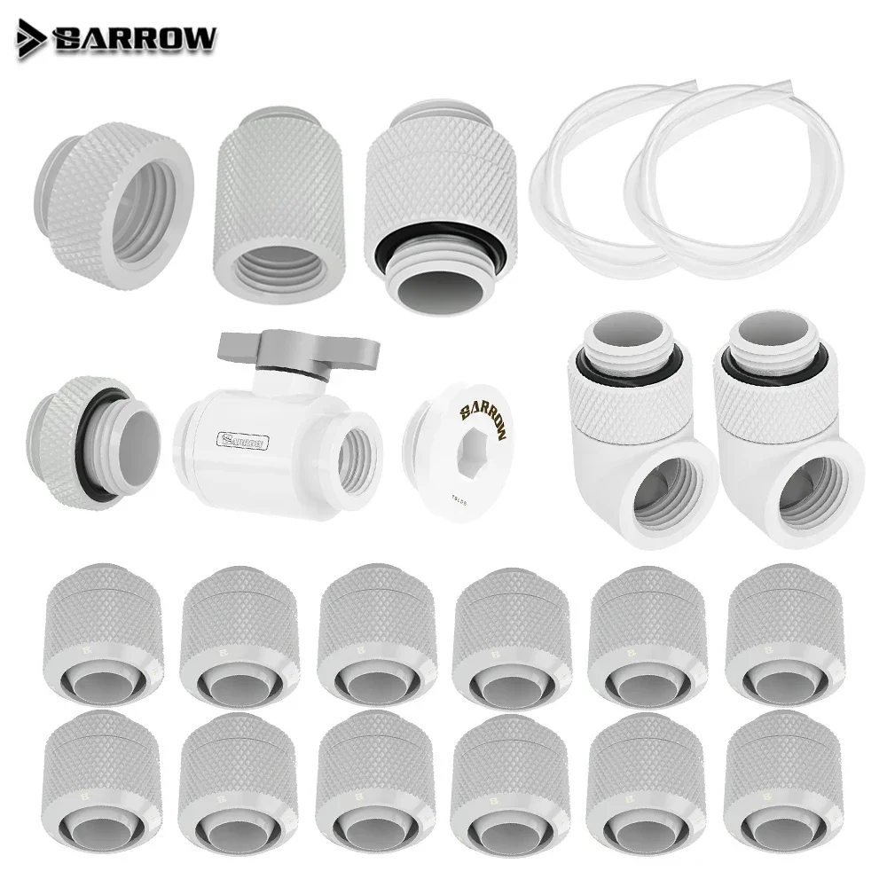 Barrow-Kit de montaje de tubo suave de 10x13mm, adaptador de manguera de 10x16mm, accesorios de refrigeración por agua, MOD DIY, negro, plata, blanco, dorado - imagen 2