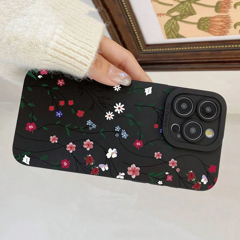 Funda de teléfono con patrón Floral Retro para Xiaomi Redmi 13, 12, 12C, 13C, 14C, Redmi Note 14, 13, 12 Pro Plus, 5G, 12S, 11, 10, funda de silicona suave - imagen 3