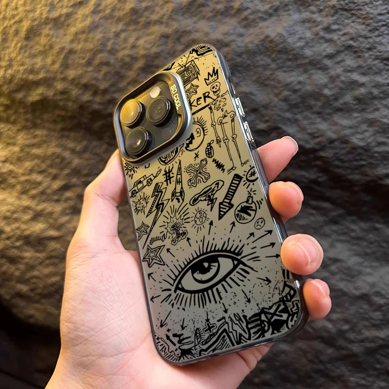 Diseño de gafas de sol estilo IMD funda de teléfono plateada para iPhone 17 fundas iPhone 16 Pro Max XS 16E 15 14 13 12 11 7 8 Plus 17 Air Cover - imagen 3