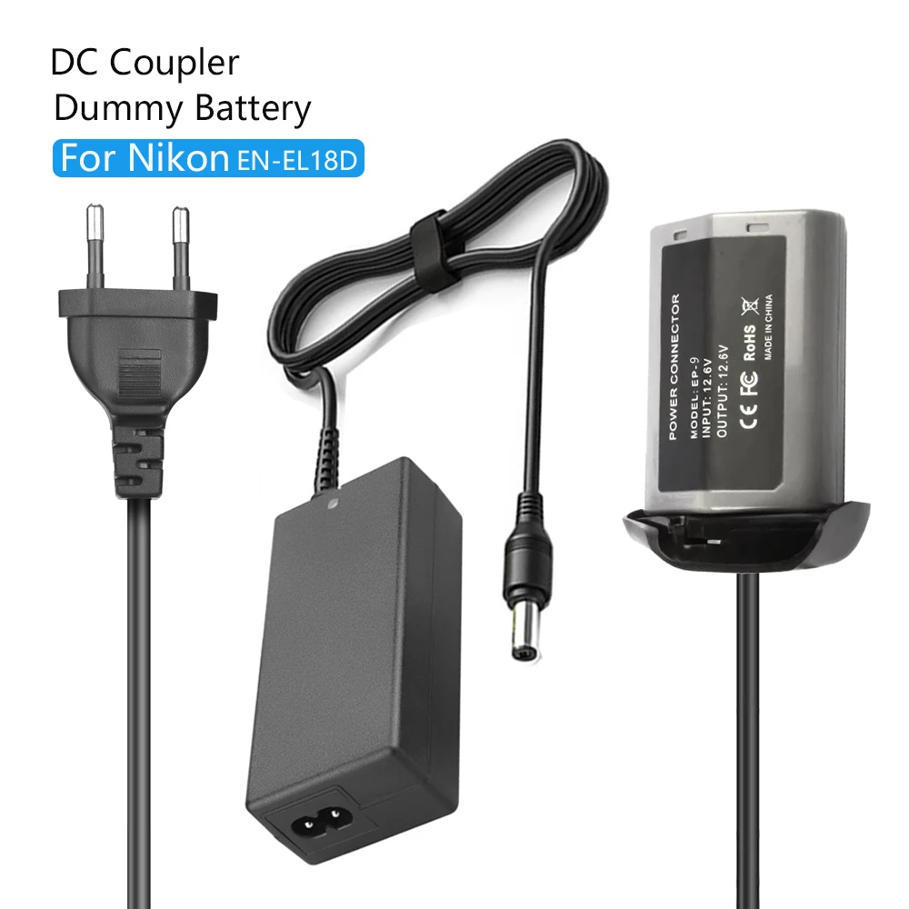 Adaptador de corriente alterna ENEL18d, batería simulada de EN-EL18D, acoplador de CC para cámara Nikon Z9, EP-9