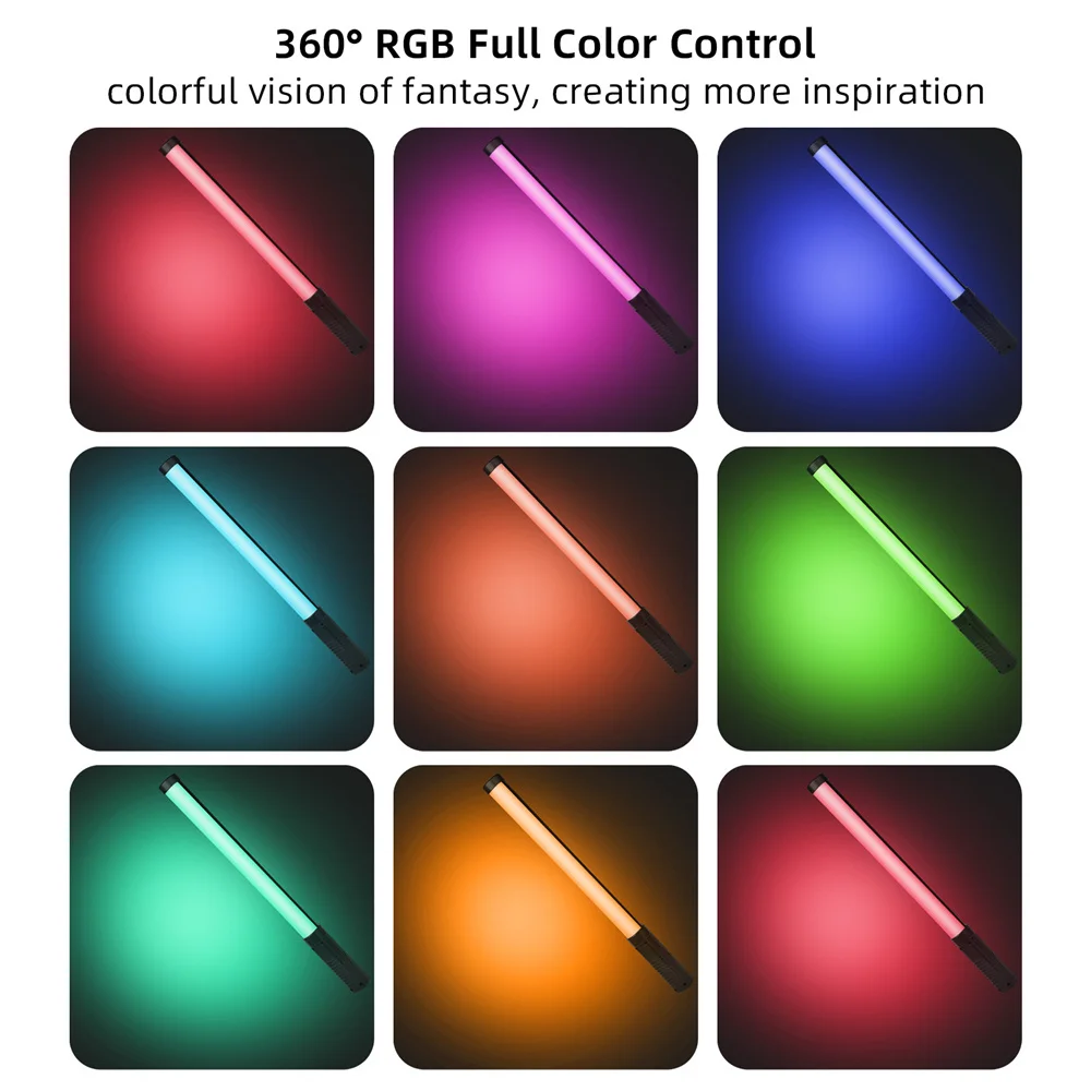 Varita de luz de vídeo RGB, lámpara LED colorida para fiesta, luz de relleno, Flash de mano, iluminación de fotografía con trípode - imagen 3
