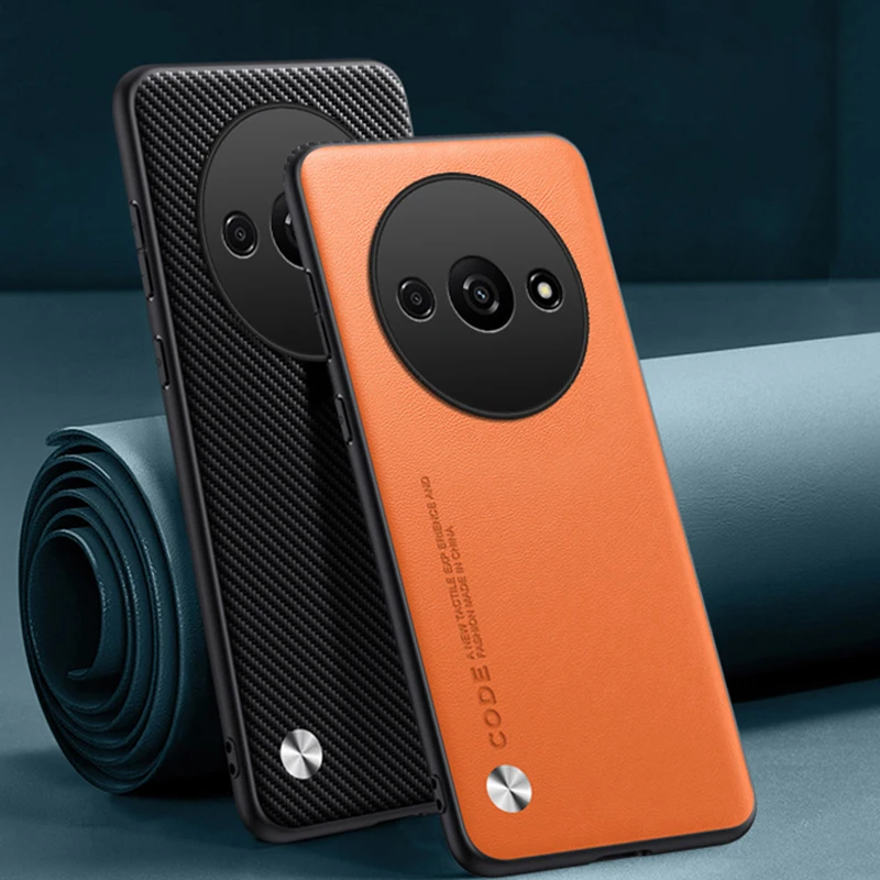Funda de cuero para Xiaomi Redmi A3 A 3, protección de silicona mate de fibra de carbono, funda dura de lujo para teléfono XiaomiRedmiA3 Coque - imagen 5