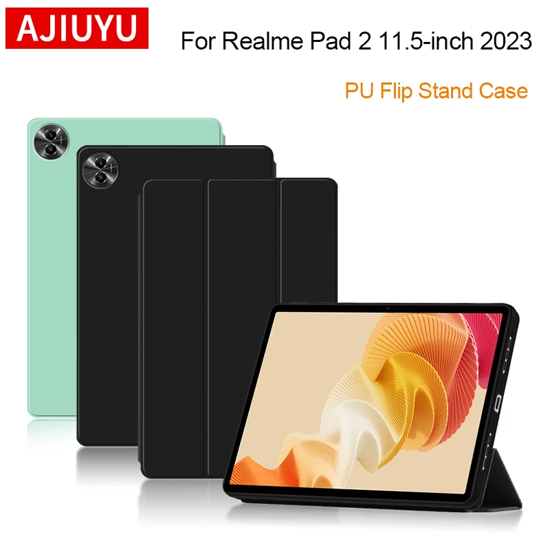 Funda AJIUYU para Realme Pad 2 11,5 "2023 funda protectora inteligente de PU con soporte abatible para Realme Pad 2a generación 11,5 pulgadas fundas para tableta TPU