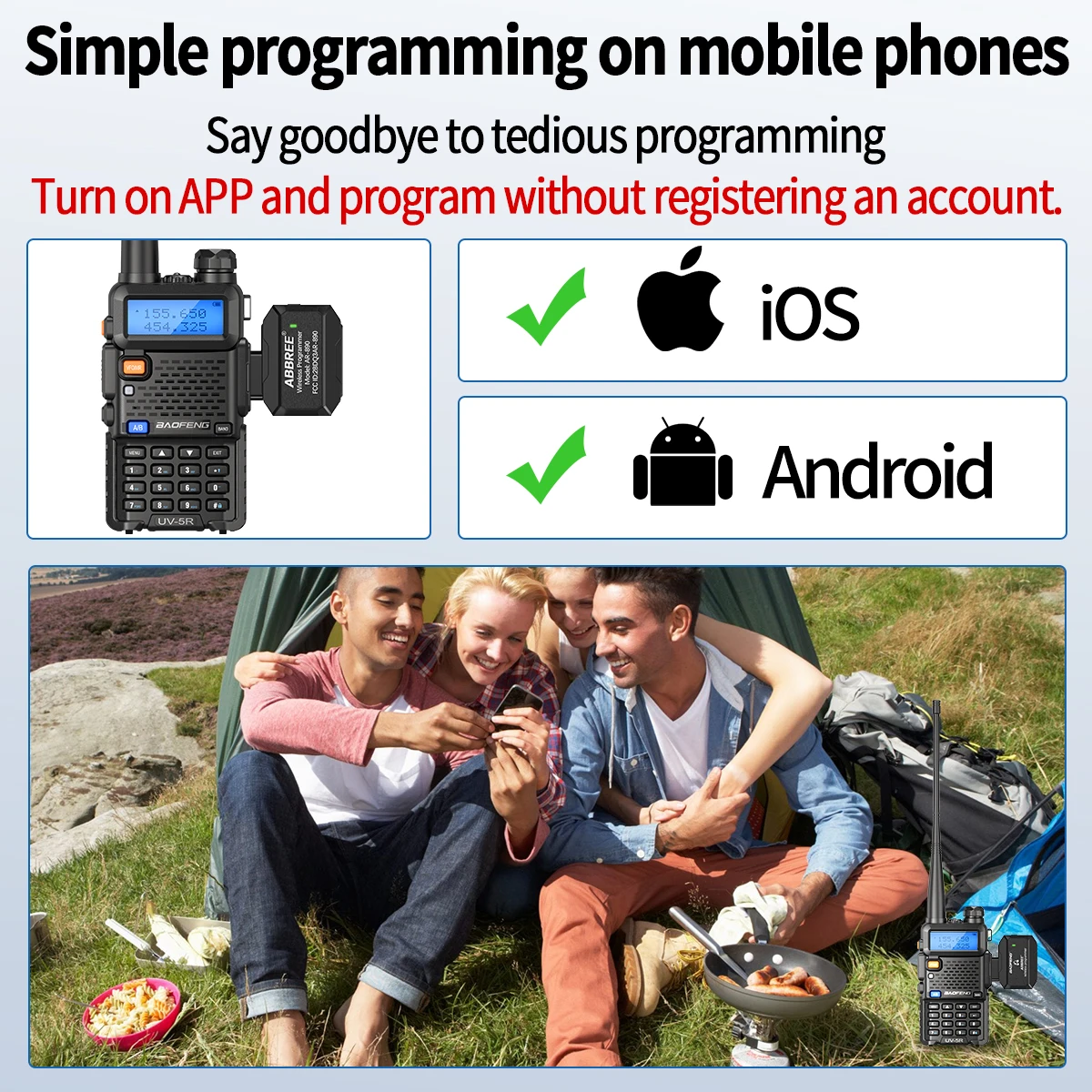 Baofeng programador inalámbrico Bluetooth sin interfaz de controlador K-Plug para Baofeng UV-25 BF-888S UV-82 Quansheng UV-K5 UV-K6 Walkie Talkie - imagen 5