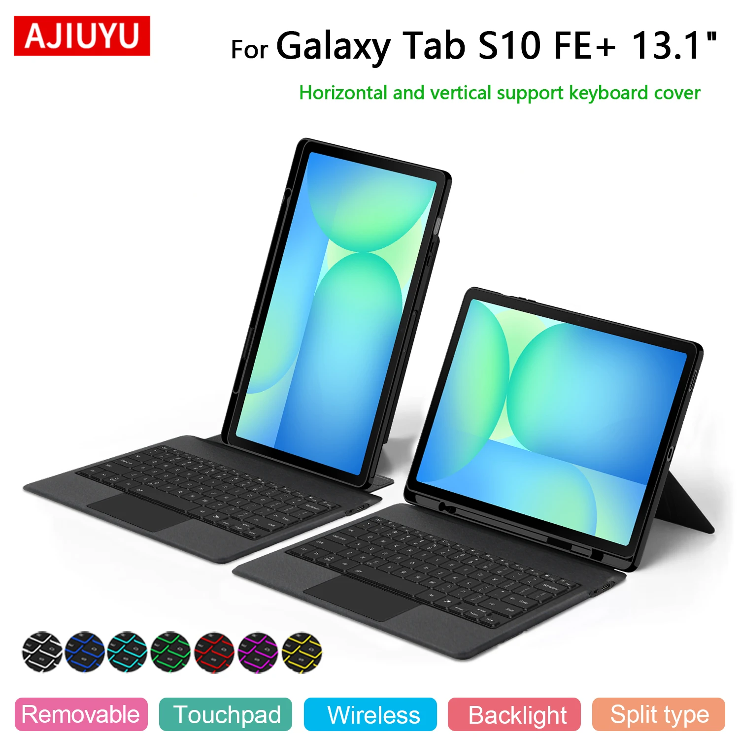 Funda con teclado mágico inteligente para Samsung Galaxy Tab S10 FE + 13,1 "SM-X620 X626B S10 FE Plus funda táctil retroiluminada cubierta Separable