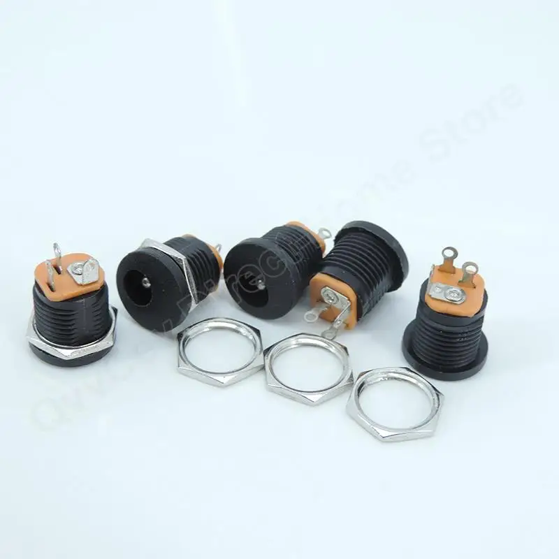 DC-022 5,5x2,1mm 5,5x2,5mm 5,5*2,1mm conector de alimentación CC montaje en Panel DC022 enchufe 5,5-2,5 negro N6 - imagen 5