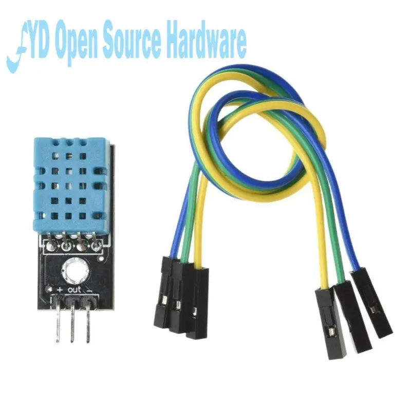 Módulo de Sensor de temperatura y humedad relativa DHT11 DC 3,3 V-salida de señal Digital 5V con Cable para DHT-11 de Kit Diy