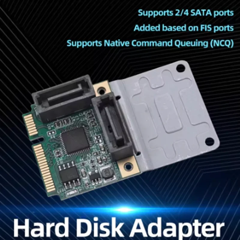 Mini tarjeta elevadora PCI-E a SATA3.0, convertidor M.2 PCI-E 2,0, tarjeta de expansión de llave B + M, tarjeta adaptadora SSD 2/4 SATA 3,0 - imagen 3