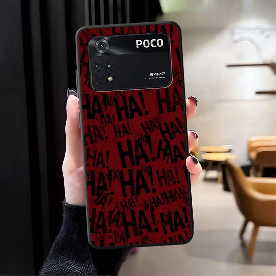 Funda de teléfono suave negra para Xiaomi Poco F3 M3 M4 M7 Pro C40 C61 C75 M5 C50 F1 C71 X3 X4 X5 X7 Pro Jokers Fun Haha - imagen 2