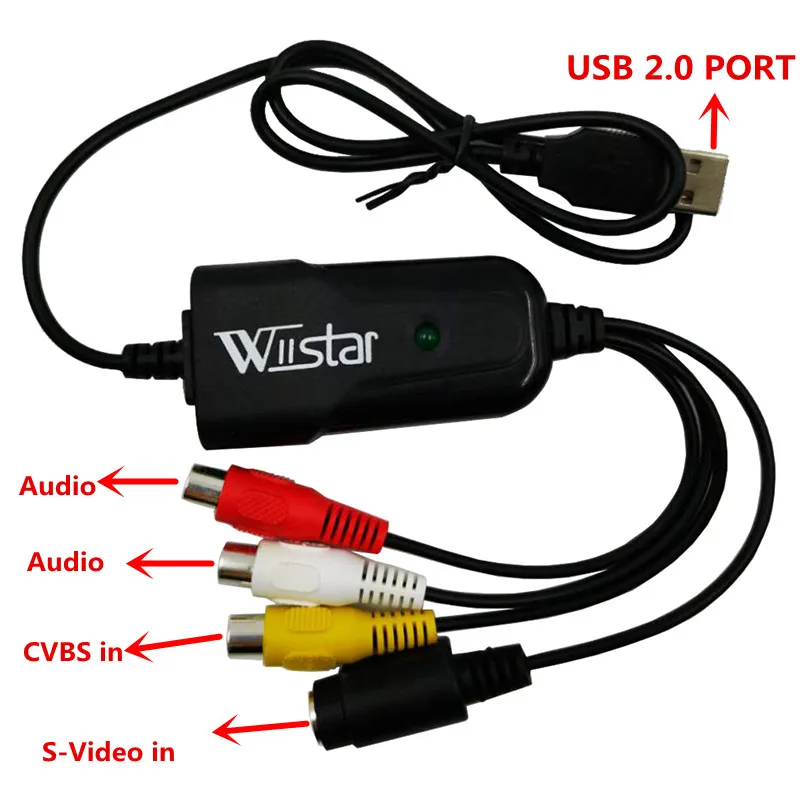 USB 2.0 Tapa fácil Video TV DVD VHS DVR Tarjeta de captura Tapa más fácil Dispositivo de captura de vídeo USB Soporte Win10 - imagen 4