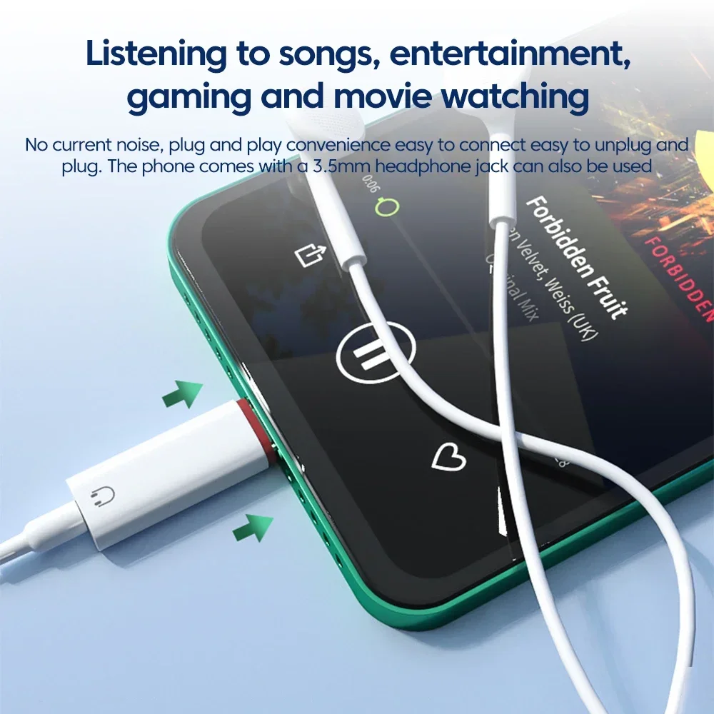 Adaptador auxiliar Lightning a 3 y 5 MM para iPhone, Conector de auriculares tipo C, divisor de Audio, accesorios para teléfono, 14, 13, 12pro - imagen 4