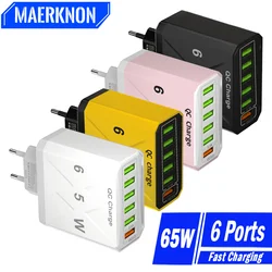 Cargador USB Multipuerto Carga Rápida para iPhone, Samsung y Xiaomi