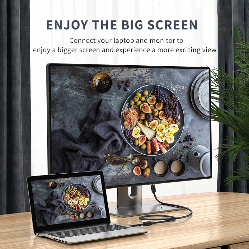 Jasoz 1080P Cable VGA 15 pines VGA macho a macho trenzado negro blindaje de alta calidad Cable HDTV VGA con ferrita Core1M 5M 10M 20m - imagen 5