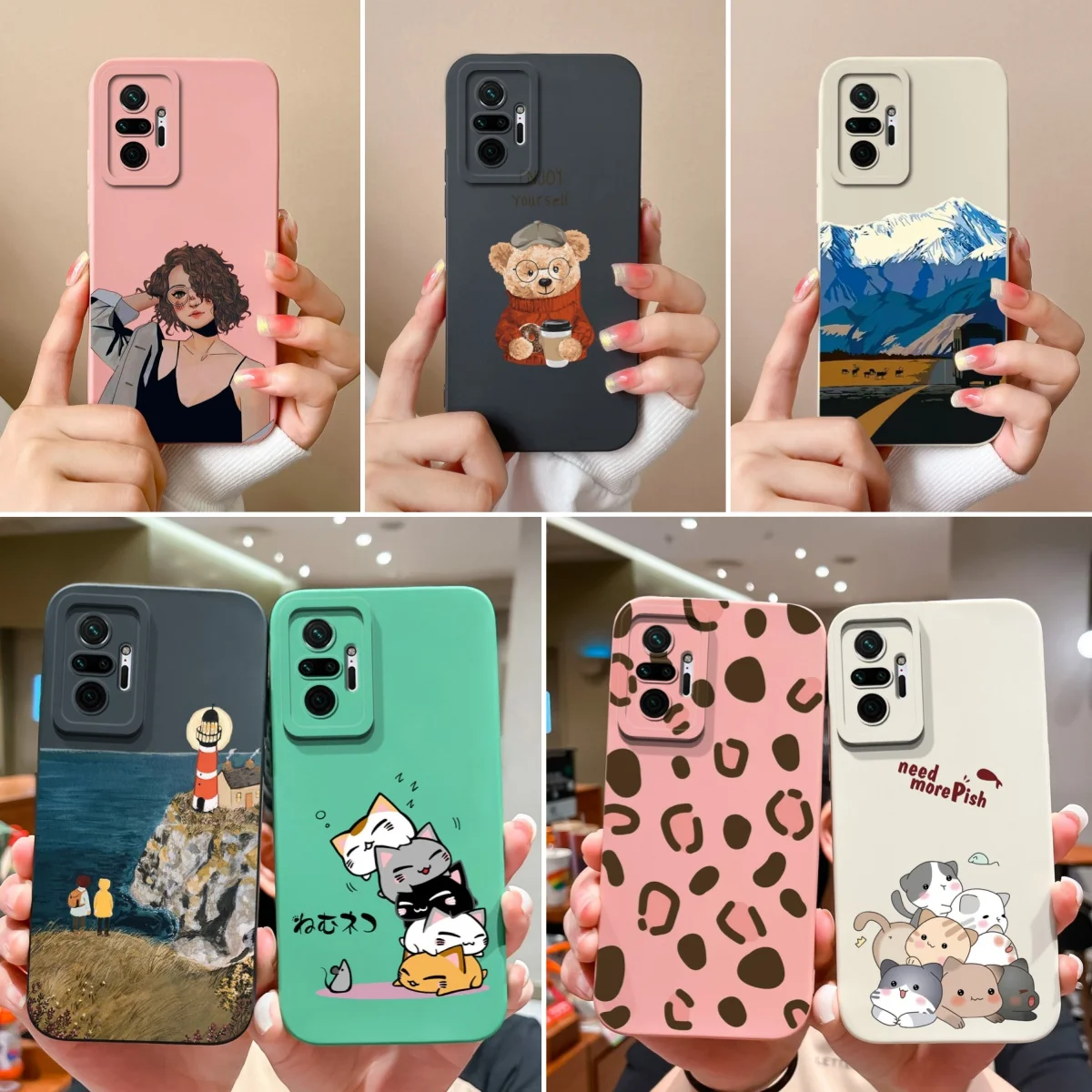 Funda de silicona líquida para teléfono Redmi Note 10 Pro Max, cubierta completa anticaída, parachoques para Xiaomi Redmi Note 10 Pro Max